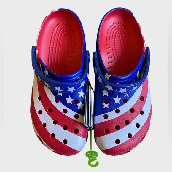 NEW Crocs Classic American Flag Clogs Men’s 9 Women\'s 11 Team USA Patriotic main image 6